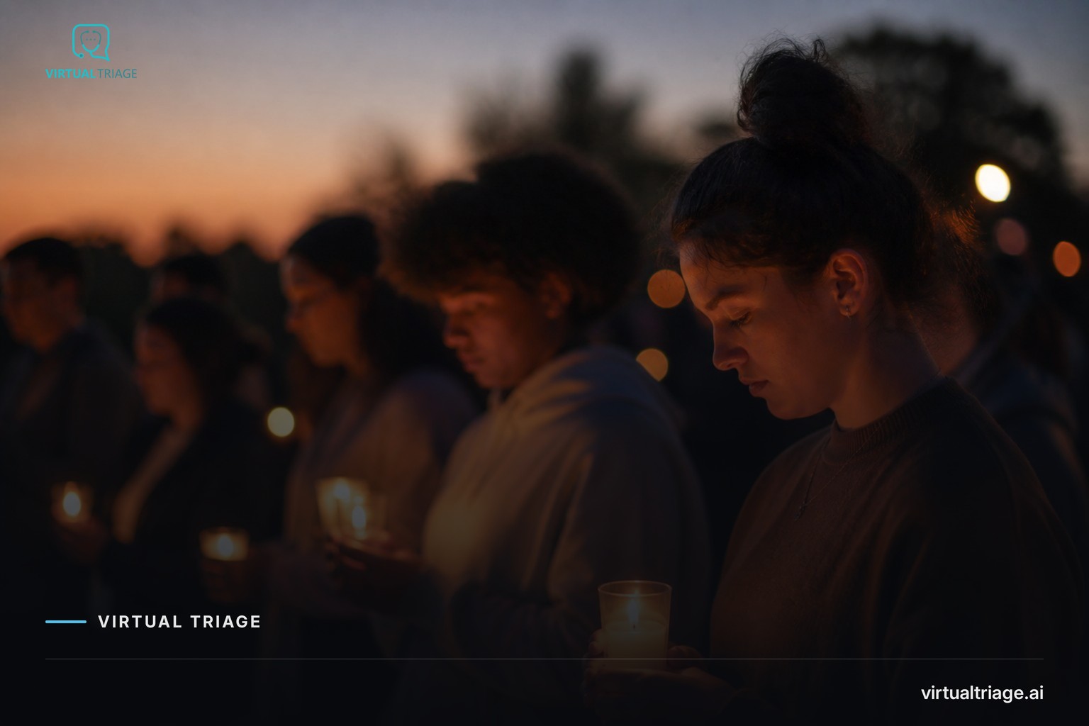 A group of people holding candles at a vigil for World Suicide Prevention Day.