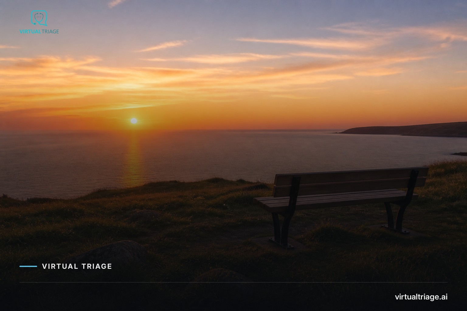 A serene landscape with a calm sunset, symbolising hope and mental health awareness.