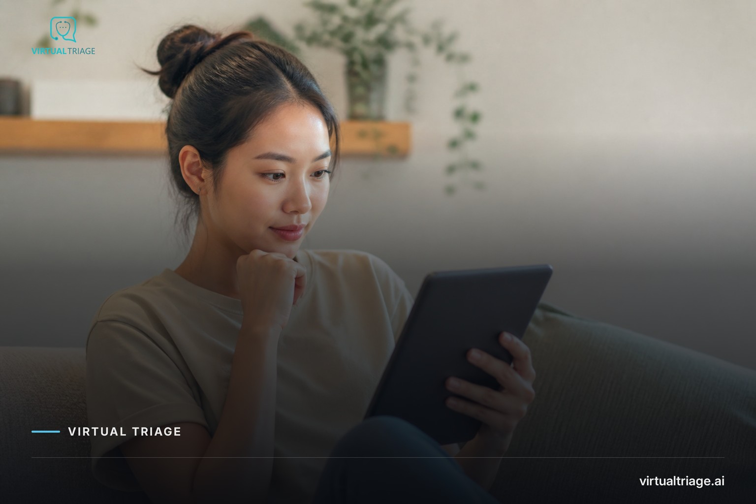 A person using a digital device to explore healthcare options online.
