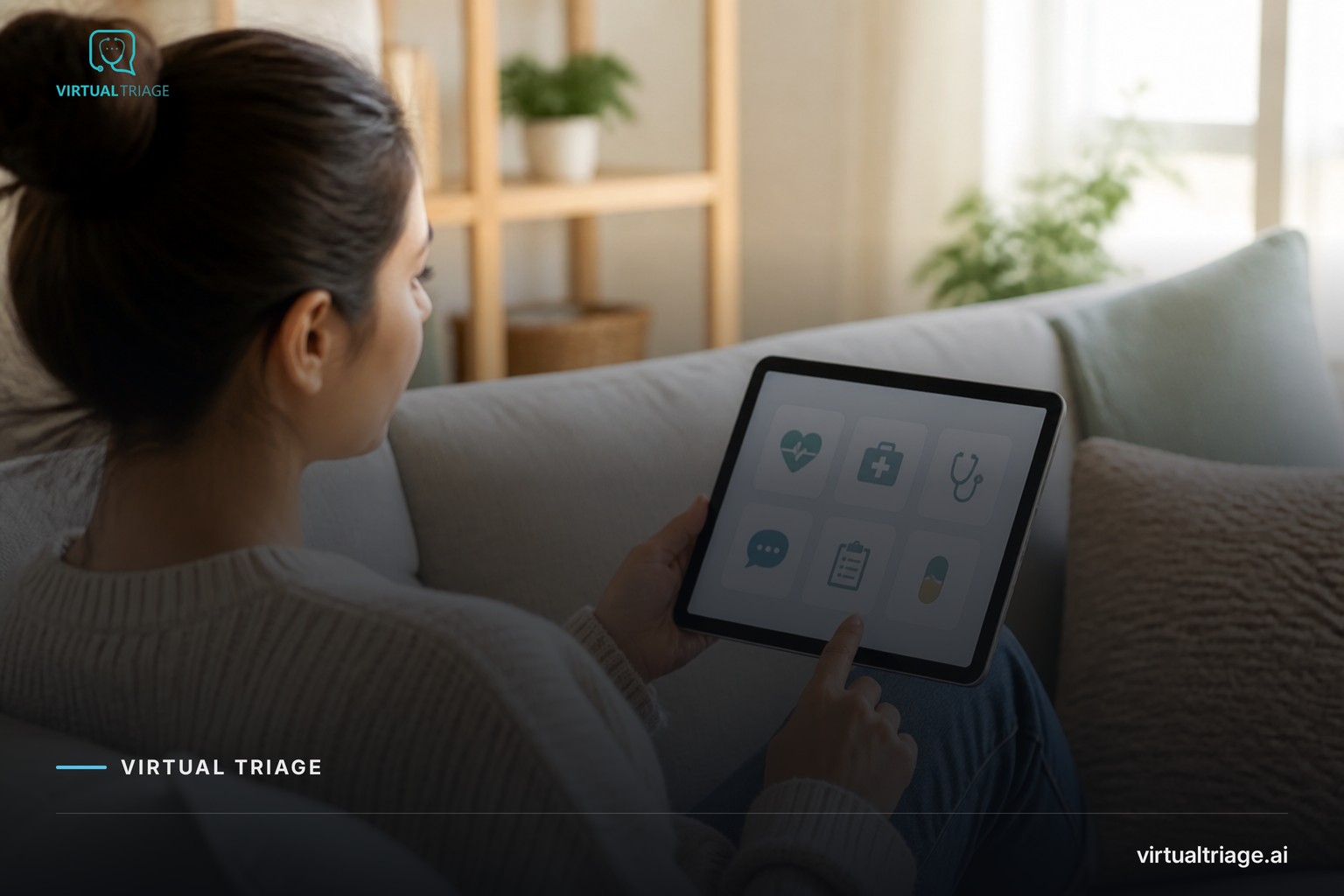 A patient exploring healthcare options on a digital platform at home.