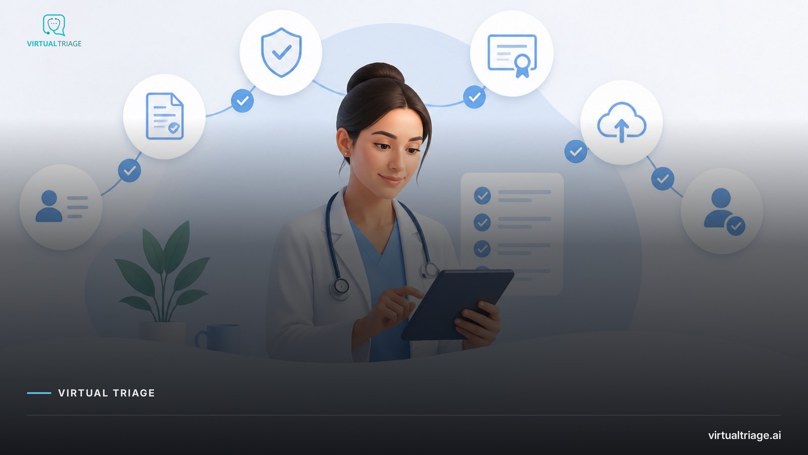 An illustration depicting a seamless digital onboarding process for healthcare professionals.