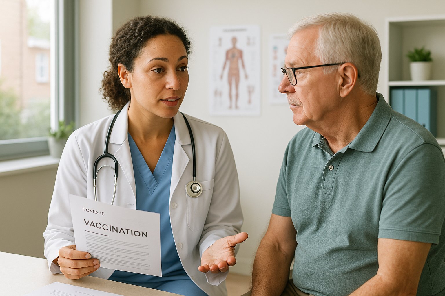 UK healthcare professional administering flu vaccine