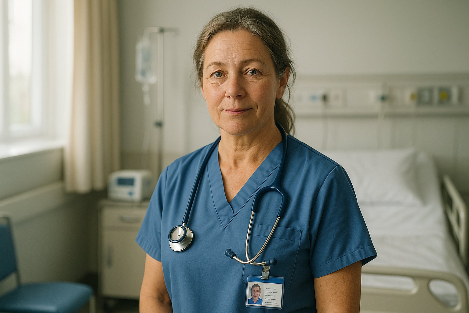 A calm UK healthcare scene depicting a patient consultation.